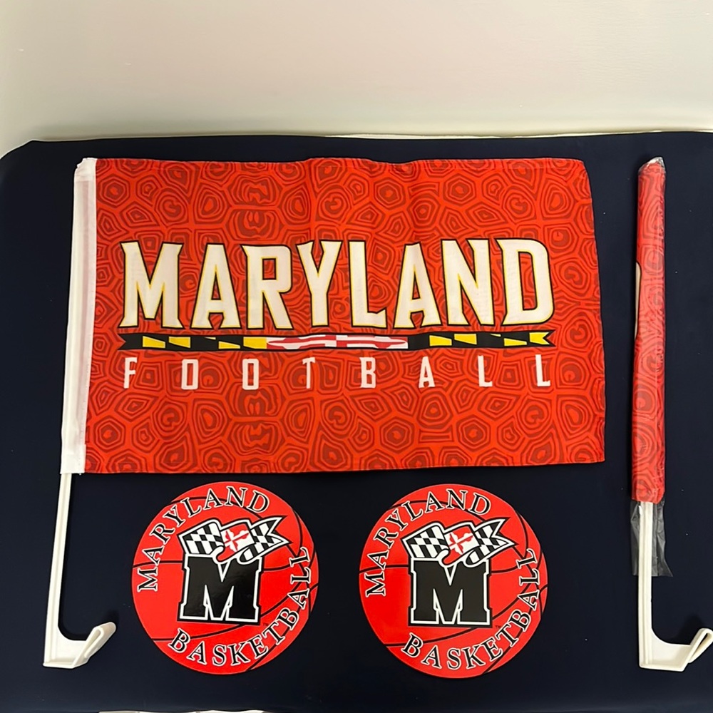 Maryland Terrapins 11x19 Window Mount Football Car Flag & Basketball Car Magnets